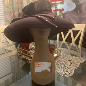 Brown fabric church hat